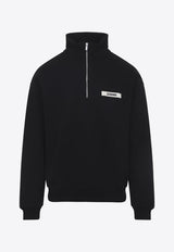 High-Neck Sweatshirt with Logo-Label