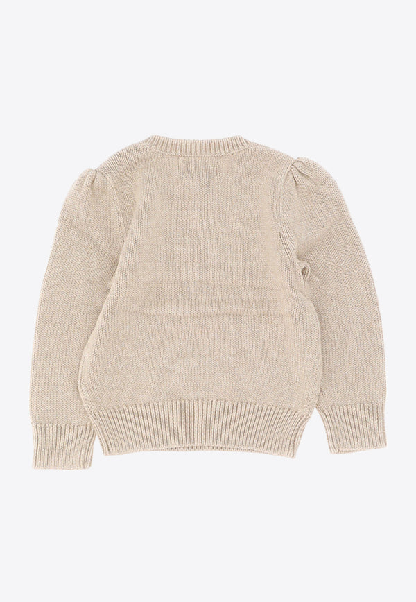 Polo Ralph Lauren Kids Baby Girls Intarsia Knit Bear Sweater Beige 312919958001_000_CREAM_