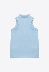 Polo Ralph Lauren Kids Girls Logo Embroidered Sleeveless Polo T-shirt Light Blue 312935086002CO/O_POLOR-BL