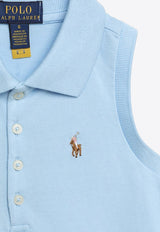 Polo Ralph Lauren Kids Girls Logo Embroidered Sleeveless Polo T-shirt Light Blue 312935086002CO/O_POLOR-BL