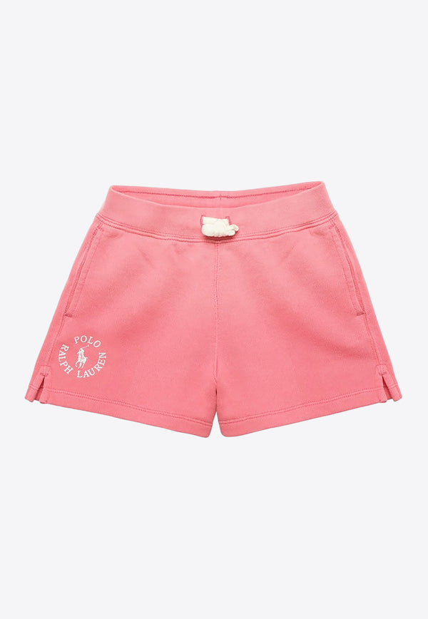 Polo Ralph Lauren Kids Girls Logo Print Drawstring Shorts Pink 312935292002CO/O_POLOR-RP