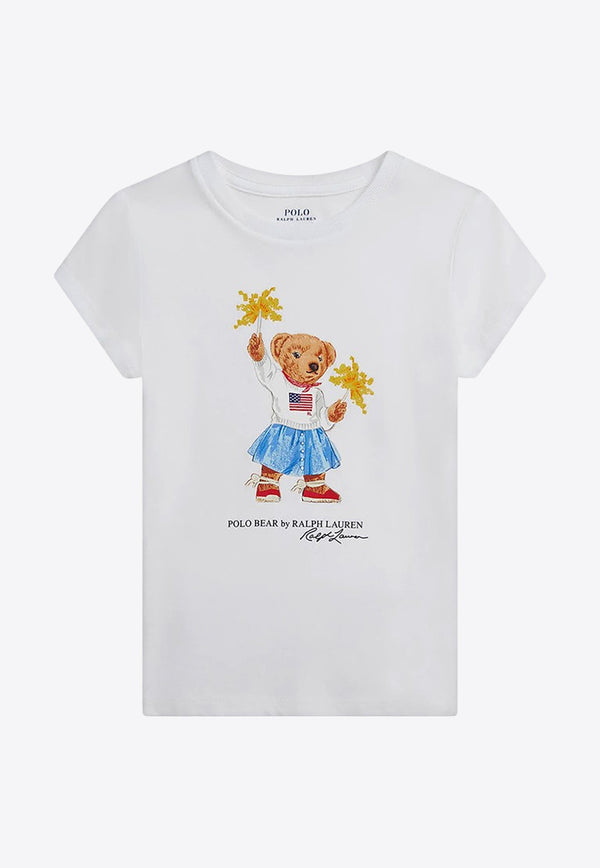 Polo Ralph Lauren Kids Girls Polo Bear T-shirt White 312942856001CO/P_POLOR-WHT