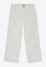 Polo Ralph Lauren Kids Girls Logo Patch Straight Pants White 312957584DE/Q_POLOR-PW