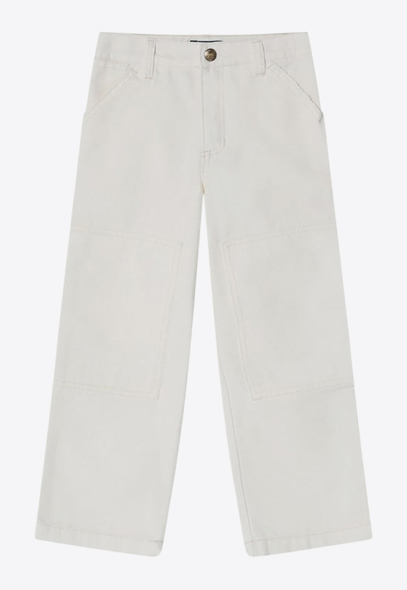 Polo Ralph Lauren Kids Girls Logo Patch Straight Pants White 312957584DE/Q_POLOR-PW