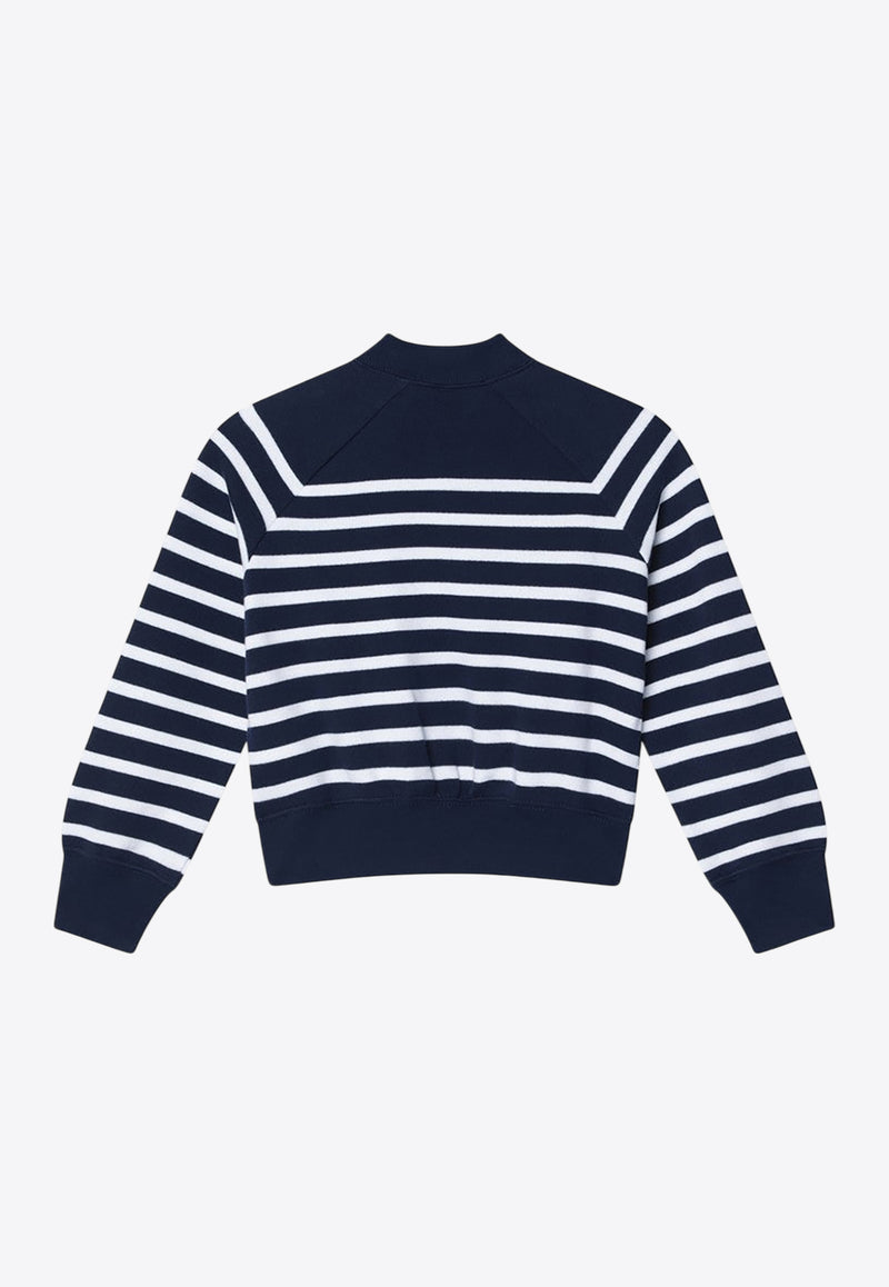 Polo Ralph Lauren Kids Girls Striped Logo Sweatshirt Blue 312957741CO/Q_POLOR-NW