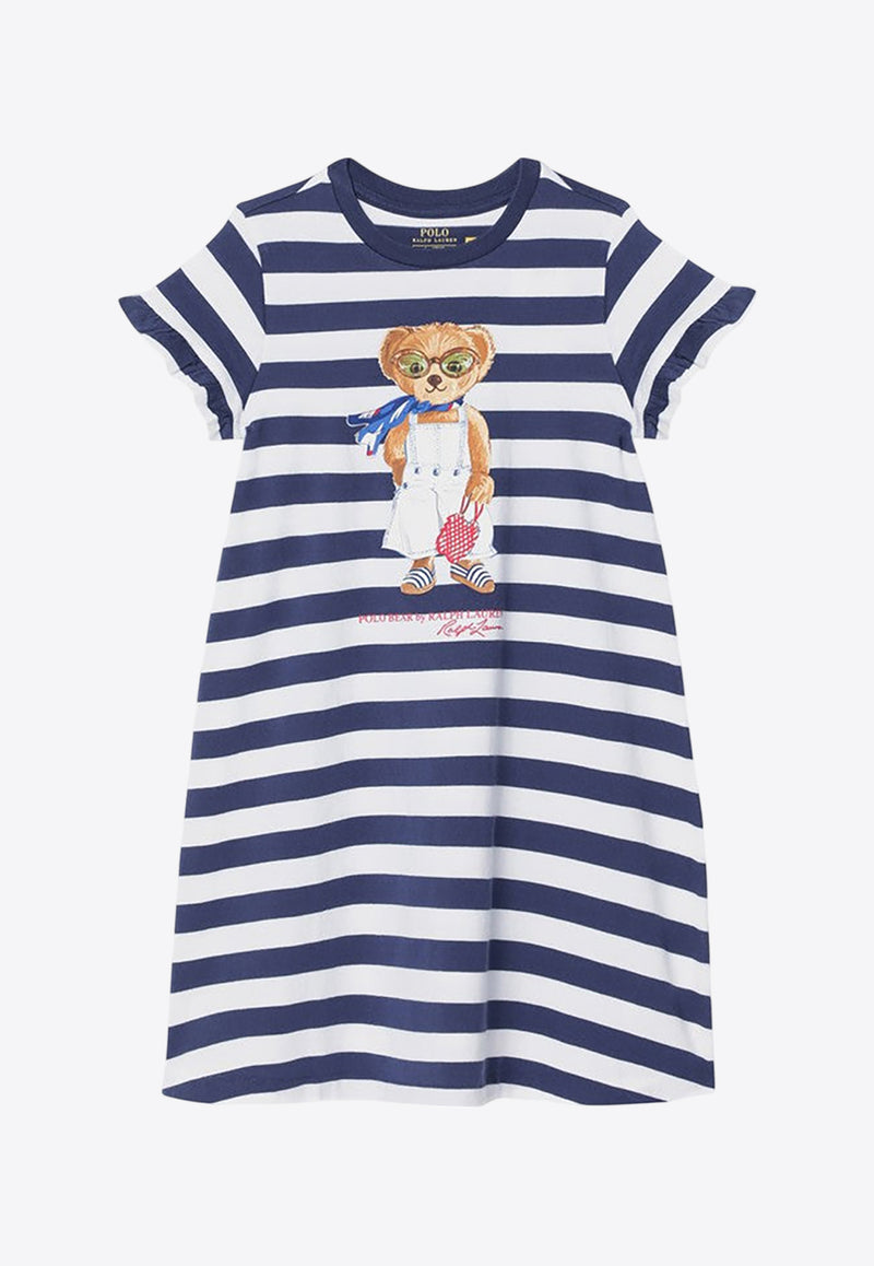 Polo Ralph Lauren Kids Girls Polo Bear Striped Dress Navy 312965227001CO/Q_POLOR-NW
