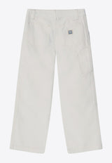 Polo Ralph Lauren Kids Girls Logo Patch Straight Pants White 313957584DE/Q_POLOR-PW