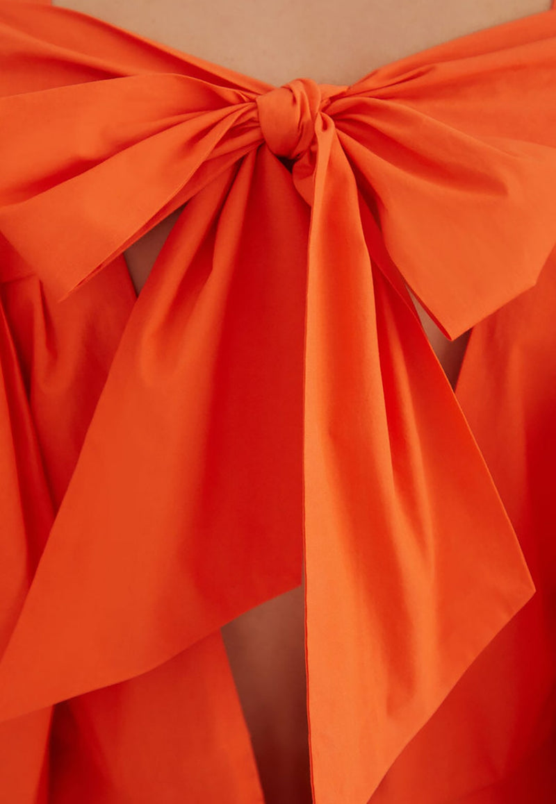 Farm Rio Bow-Detail Mini Dress Orange 314690ORANGE
