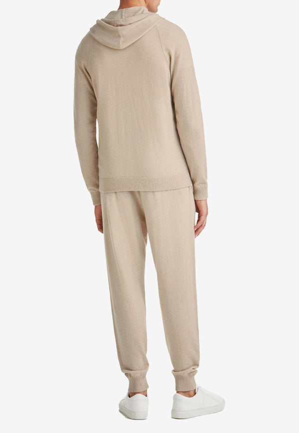 Derek Rose Finley Cashmere Zip-Up Hoodie Oat 3158-FINL010OATSAND