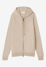 Derek Rose Finley Cashmere Zip-Up Hoodie Oat 3158-FINL010OATSAND