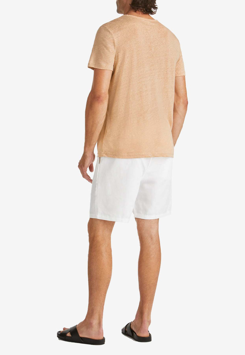 Derek Rose Jordan Linen T-shirt Sand 3163-JORD001SANSAND