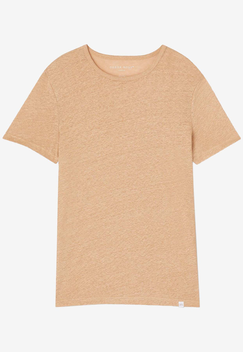 Derek Rose Jordan Linen T-shirt Sand 3163-JORD001SANSAND