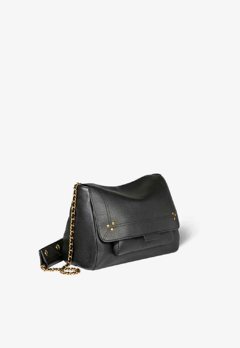 Jérôme Dreyfuss Medium Lulu Crossbody Bag Black 44LULUMVE_Noir Brass