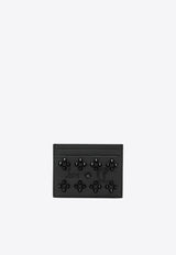Christian Louboutin Kios Embellished Leather Cardholder Black 3175225LE/S_LOUBO-B253