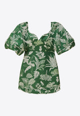 Farm Rio Forest Soul V-neck Mini Dress Green 317649GREEN MULTI