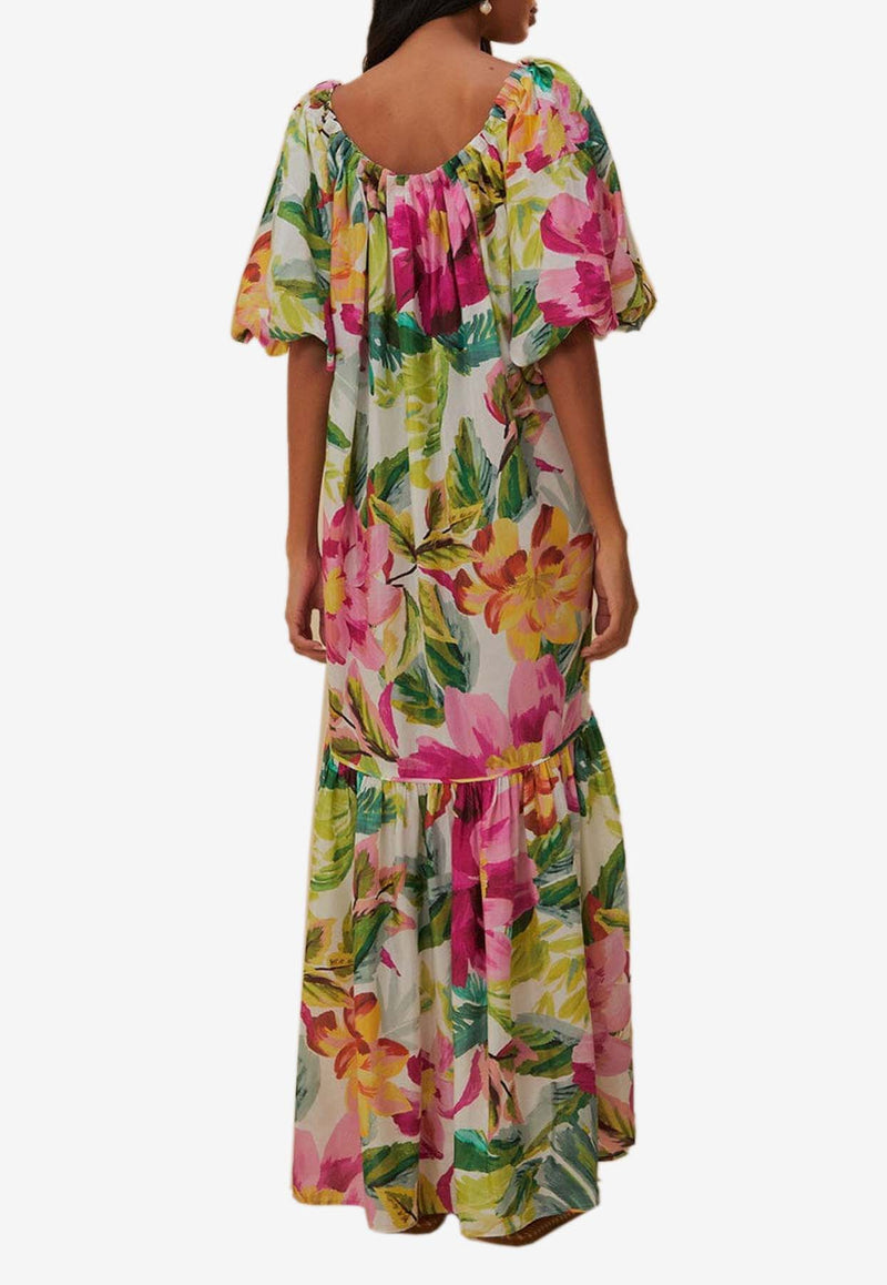 Farm Rio Painted Flowers Maxi Dress Multicolor 317746MULTICOLOUR