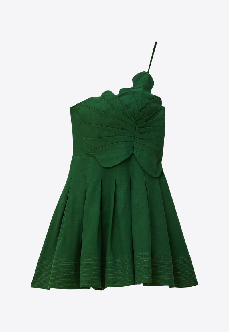 Farm Rio Lea One-Shoulder Mini Dress Green 318094GREEN