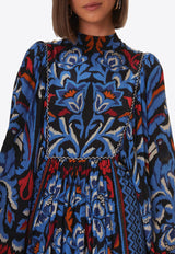 Farm Rio Toucans Scarf Printed Maxi Dress Blue 319523BLUE MULTI