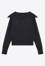 Federica Tosi V-neck Wool Sweater Gray 32016353/P_FTOSI-28