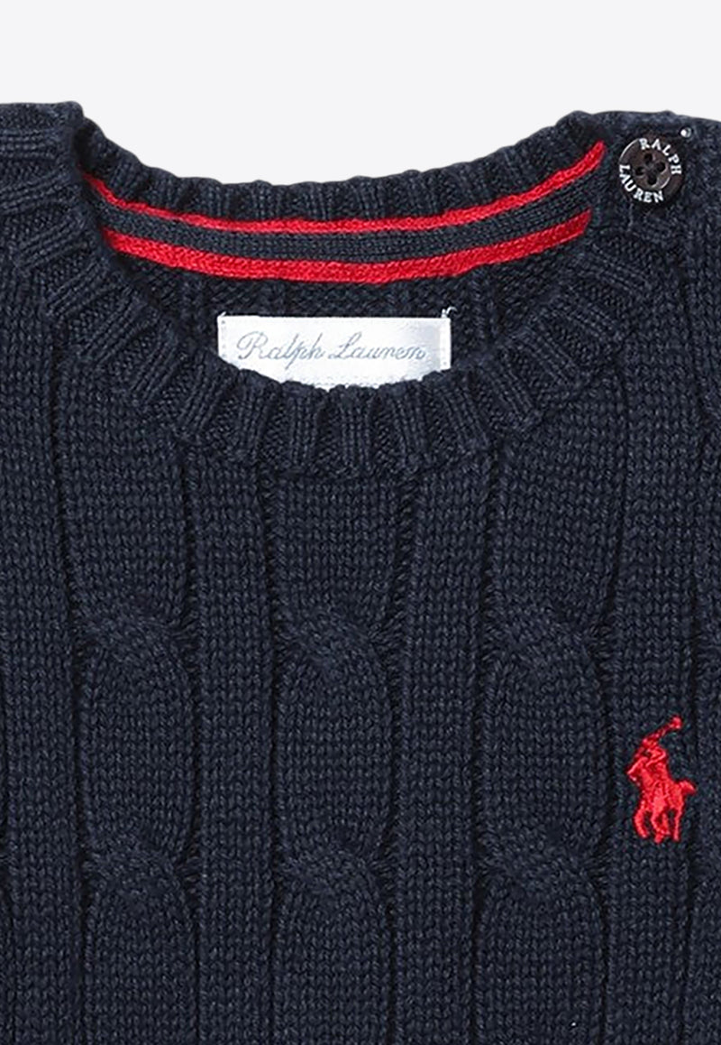 Polo Ralph Lauren Kids Babies Cable Knit Logo Sweater Blue 320702674058CO/P_POLOR-NA