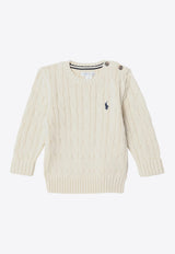 Polo Ralph Lauren Kids Babies Cable Knit Logo Sweater Cream 320702674067CO/P_POLOR-AC