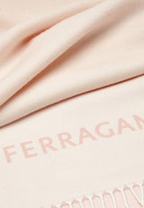 Salvatore Ferragamo Logo Jacquard Cashmere Scarf 320796 SR SHADE 770205 NYLUND PINK