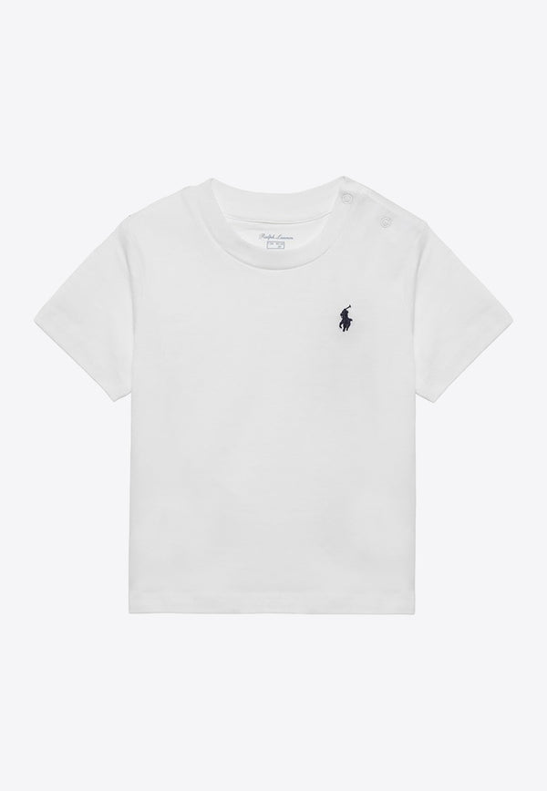 Polo Ralph Lauren Kids Babies Logo Embroidered Crewneck T-shirt White 320832904033CO/O_POLOR-WHT