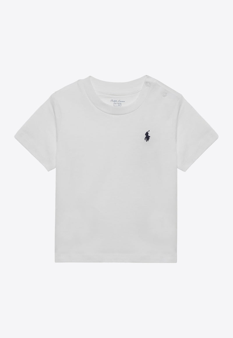 Polo Ralph Lauren Kids Babies Logo Embroidered T-shirt White 320832904033CO/Q_POLOR-WHT