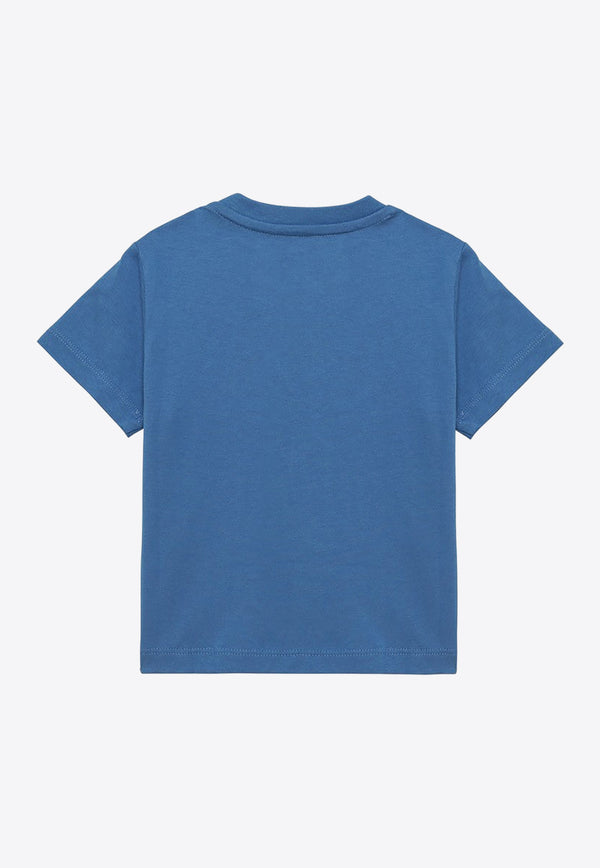 Polo Ralph Lauren Kids Babies Logo Embroidered Crewneck T-shirt Blue 320832904121CO/O_POLOR-EB