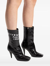 Logo-Print Leather Boots