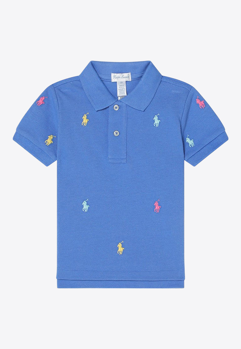 Polo Ralph Lauren Kids Babies All-Over Logo Polo T-shirt Blue 320882605006CO/Q_POLOR-SB