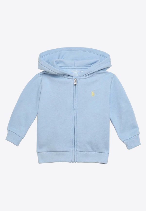 Polo Ralph Lauren Kids Babies Logo Embroidered Zip-Up Hoodie Blue 320924462004CO/O_POLOR-OB