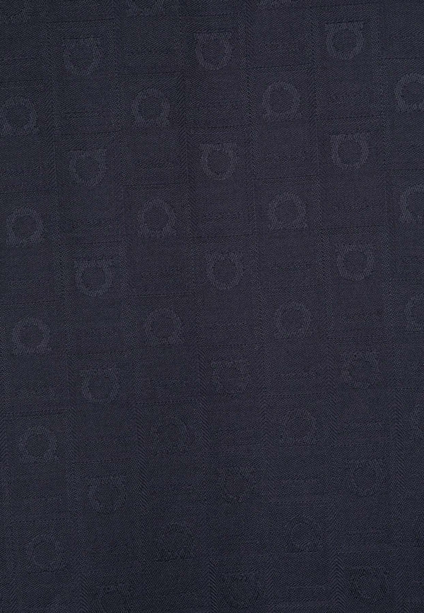 Salvatore Ferragamo Monogram Jacquard Silk-Blend Scarf Navy 320941 ST MONOGRAMJ 776054 NAVY