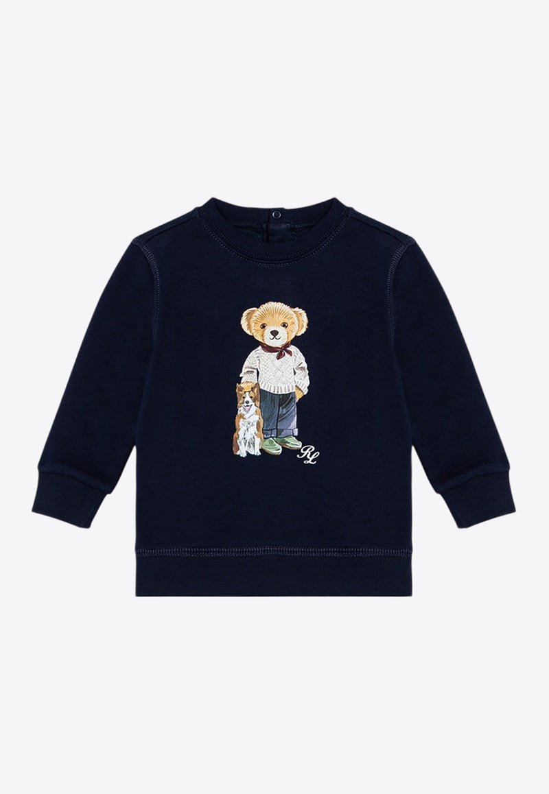 Polo Ralph Lauren Kids Babies Polo Bear Print Sweatshirt Blue 320952888001CO/P_POLOR-RN