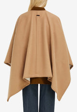 Ferragamo Geometrical Renaissance Print Reversible Cashmere Poncho Camel 320963 CAPE NADIR 779395 RED PATTERNED DARK