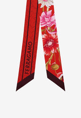 Ferragamo Floral Bouquet Print Silk Mini Bandeau Red 320966 MB MONOFLOW 780233 NEW RED FUXIA