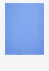 Ferragamo Monogram Fringed Scarf Light Blue 321167 ST MONOG 785357 NA