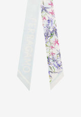 Ferragamo Floral Bloom Print Silk Mini Bandeau Multicolor 321242 MB GAIA 789921 BLUE PATTERNED LIGHT/PASTEL