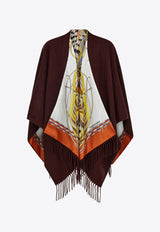 Ferragamo Reversible Hooded Poncho Brown 321259 CAPE ROOST 790815 MULTICOLOURED DARK