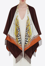 Ferragamo Reversible Hooded Poncho Brown 321259 CAPE ROOST 790815 MULTICOLOURED DARK