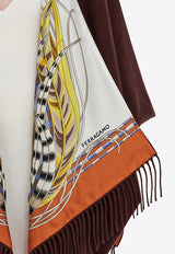 Ferragamo Reversible Hooded Poncho Brown 321259 CAPE ROOST 790815 MULTICOLOURED DARK