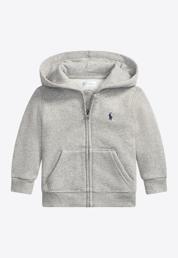 Polo Ralph Lauren Kids Boys Zip-Up Hooded Sweatshirt Gray 322547626002CO/P_POLOR-DS