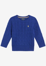 Polo Ralph Lauren Kids Boys Cable Knit Logo Sweater Blue 322702674080WO/R_POLOR-CA