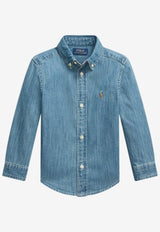 Polo Ralph Lauren Kids Boys Long-Sleeved Logo Denim Shirt Blue 322713843001CO/S_POLOR-DB