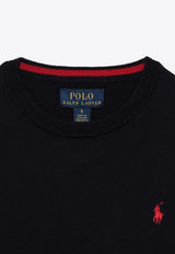 Polo Ralph Lauren Kids Boys Logo Embroidered Crewneck Sweater Blue 322799887031CO/O_POLOR-NA