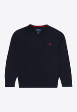 Polo Ralph Lauren Kids Boys Logo Embroidered Sweater Navy 322799887031CO/Q_POLOR-RL