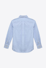 Polo Ralph Lauren Kids Boys Logo Embroidered Long-Sleeved Shirt Blue 322819238002CO/O_POLOR-BB