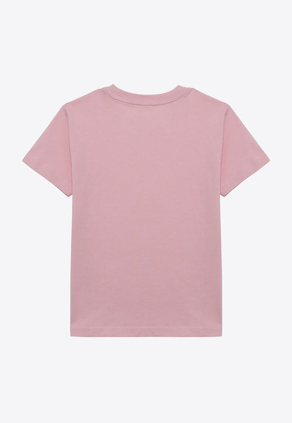 Polo Ralph Lauren Kids Girls Logo Embroidered Crewneck T-shirt Pink 322832904139CO/O_POLOR-GP