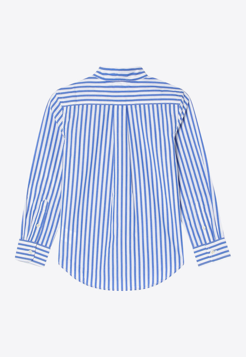Polo Ralph Lauren Kids Boys Striped Long-Sleeved Logo Shirt Light Blue 322918249CO/Q_POLOR-WB
