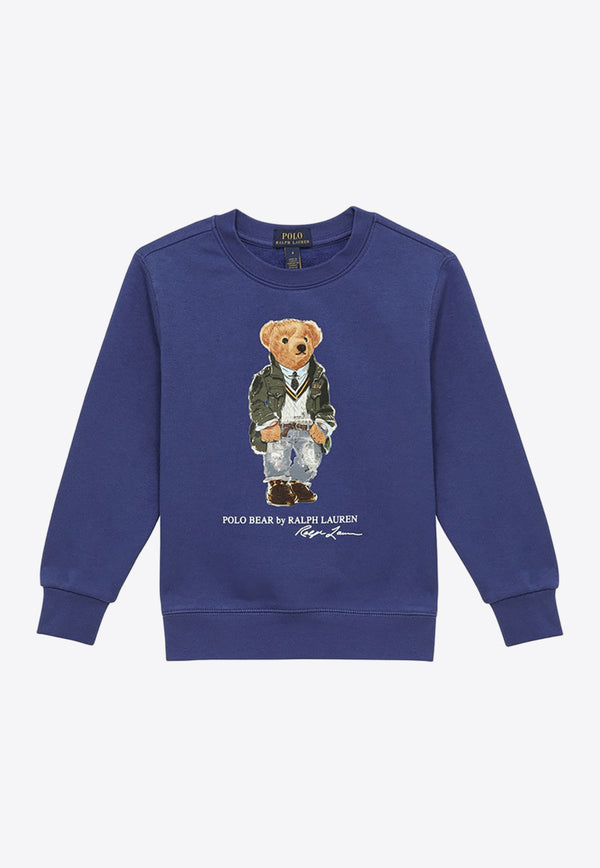 Polo Ralph Lauren Kids Boys Polo Bear Print Sweatshirt Blue 322919722006CO/O_POLOR-PB